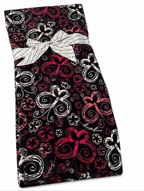 Juicy Couture Black Plush Throw with Multicolor Floral Accents